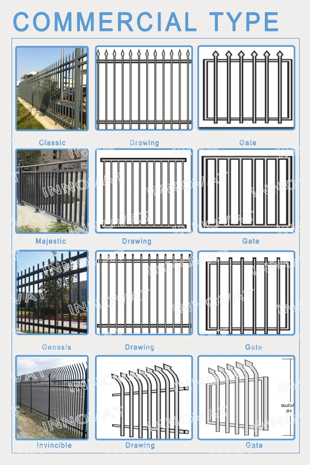 HS-Mg11 New Models House Fancy Boundary Wall Fence Gates Door Design Electric Sliding Wrought Iron Grill Driveway Gate