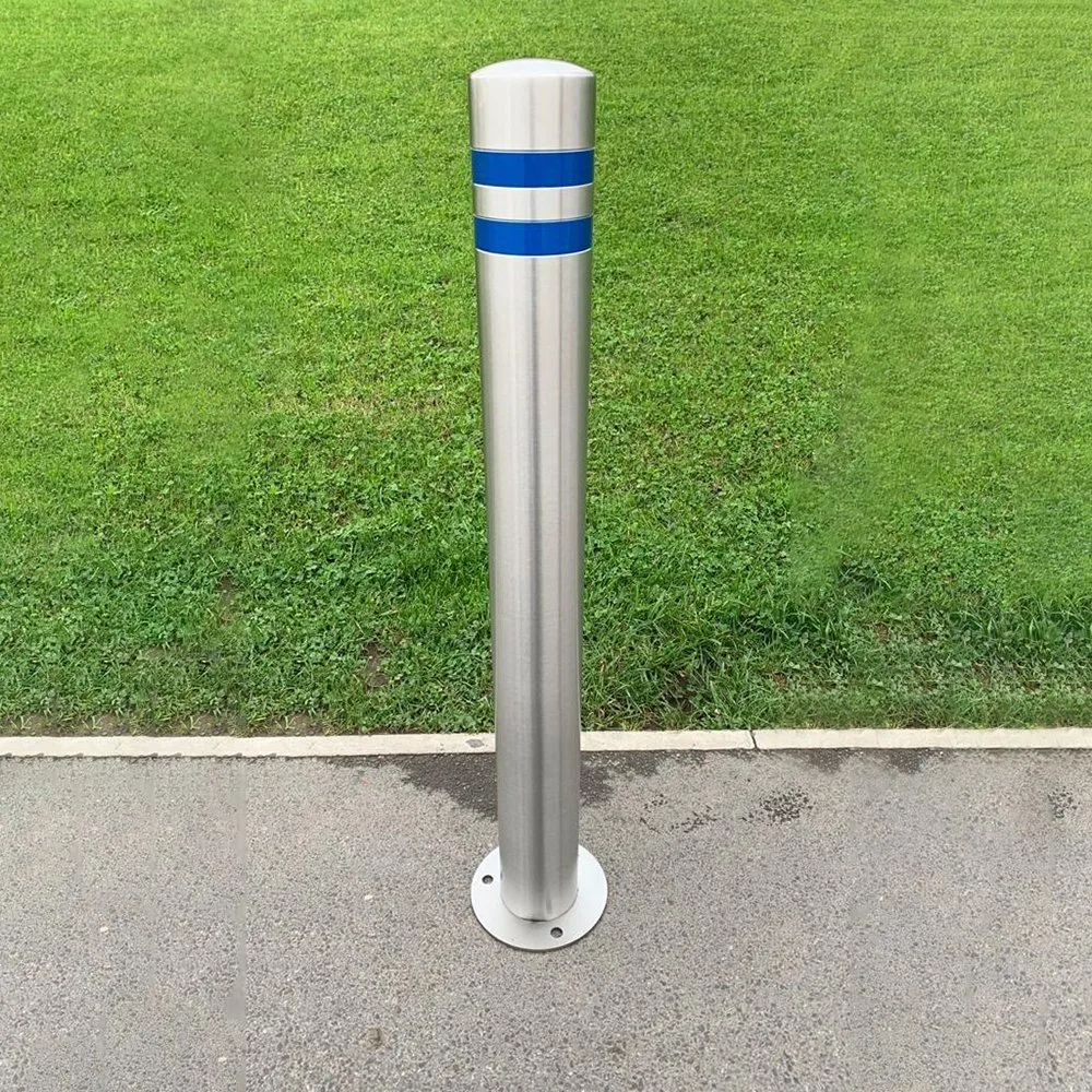 Heavy Duty 316 Stainless Steel in-Ground Fixed Safety Bollard with Dome Top