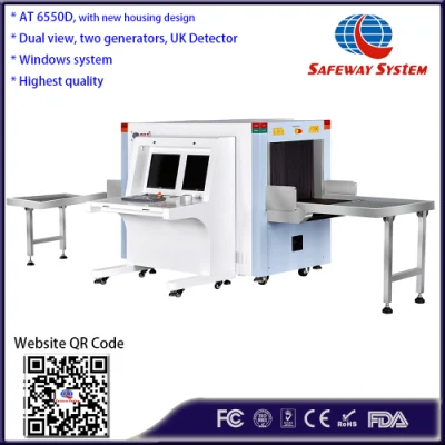 Middle Size Dual View 650*500mm Baggage Parcel Inspection with 2 X-ray Generator Scanner