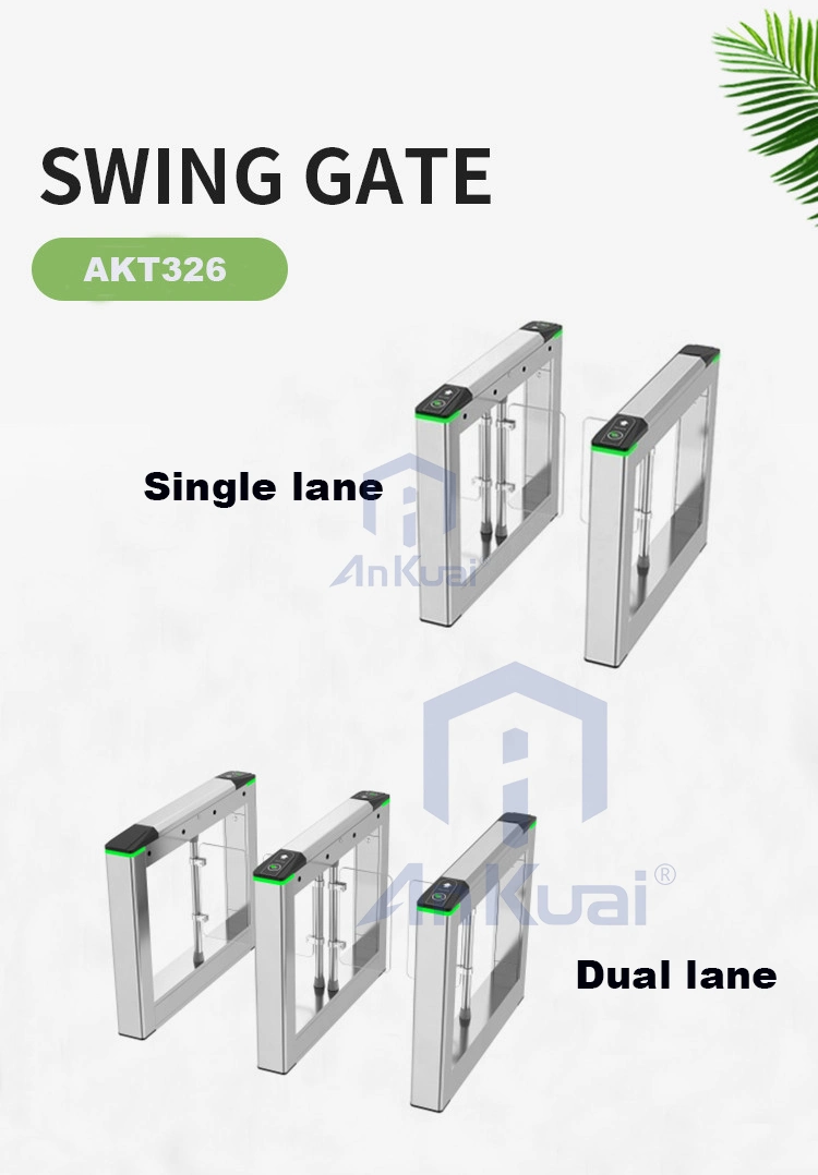 Quick Pass Gate CE DC Brushless Motor Swing Gate Barrier Speed Gate