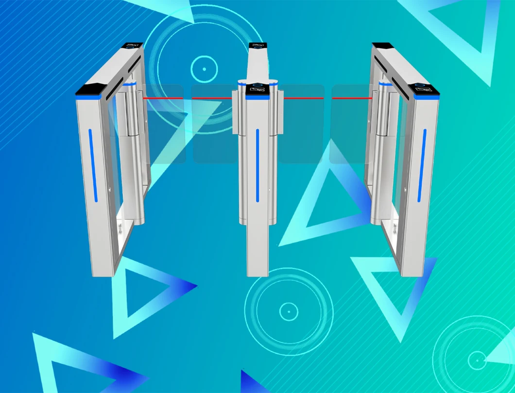 Facial Recognition Turnstile Gate Swing Barrier Gate Fast Speed Pedestrian Access Control Card System