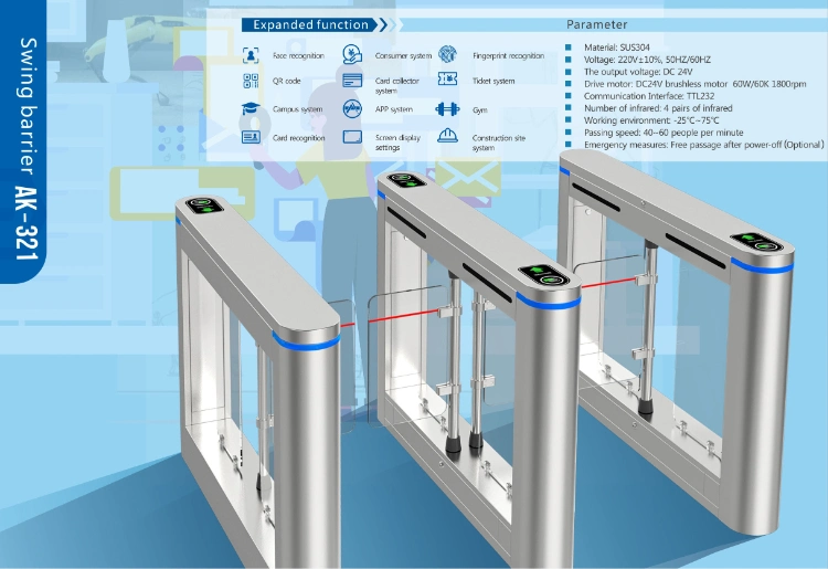 Access Control CE Approved Security Mechanical Swing Turnstile Barrier&Optical Turnstile