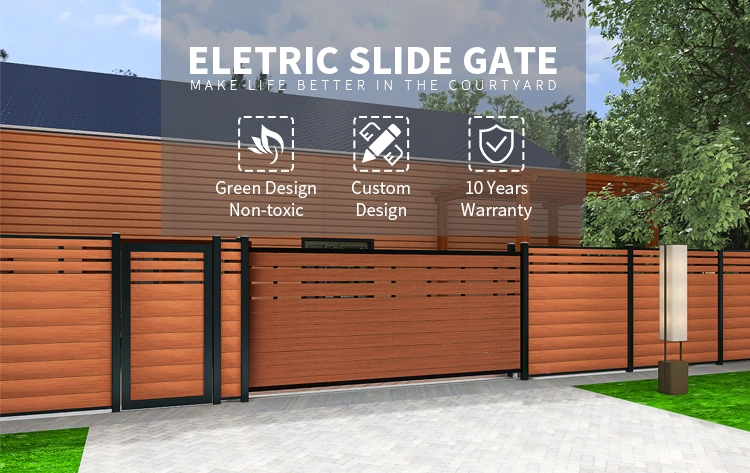 Easy to Install DIY WPC Fence Entrance Electric Sliding Gates