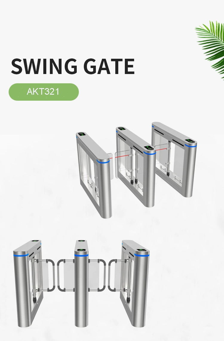 Pedestrian Access Control Barrier Optical Turnstile with Stainless Steel Cabinet