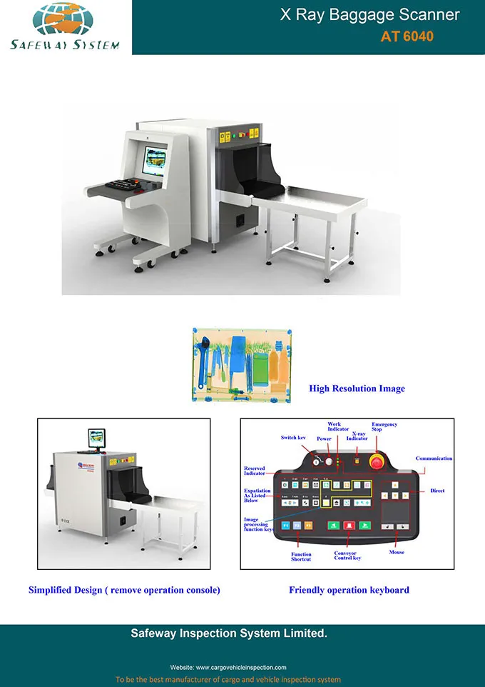 China 6040 Xray Baggage Scanner X-ray Inspection System Scanner with Best Wholesale Price