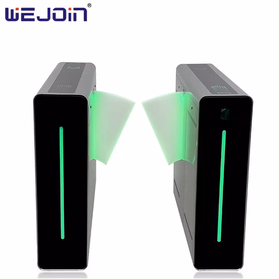 Lobby Entrance Access Control Waist High Optical Turnstile, Clear Barrier Wings